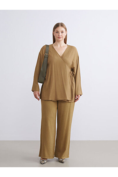 LC Waikiki Elastic Waist Textured Women's Trousers