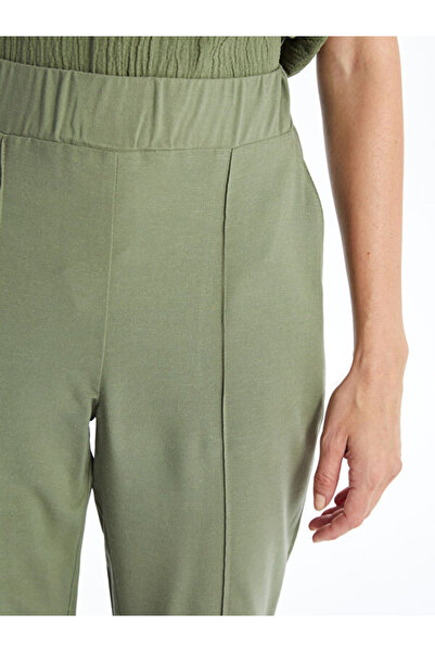 LC Waikiki Plain Linen Blend Women's Trousers with Elastic Waist