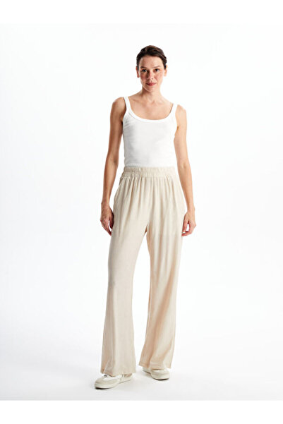 LC Waikiki Elastic Waist Textured Women's Trousers