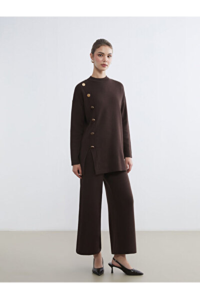 LC Waikiki Wide Leg Women's Knitwear Trousers with Elastic Waist