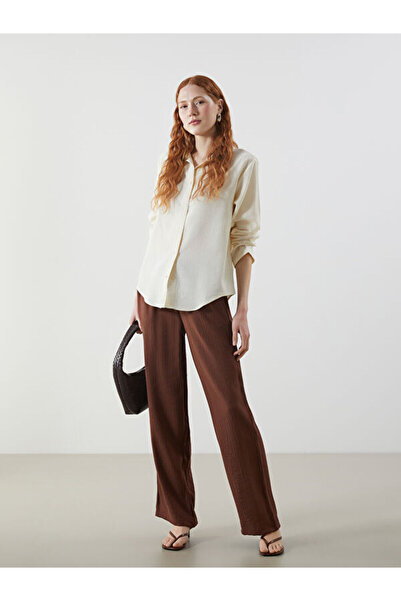 LC Waikiki Elastic Waist Textured Women's Trousers