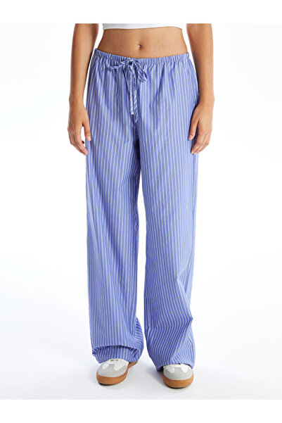 LC Waikiki Комфортні жіночі брюки в смужку з еластичною талією, що облягають фігуру