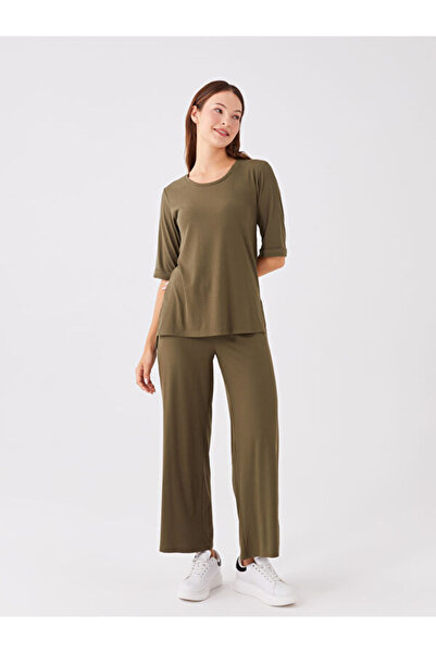 LC Waikiki Standard Fit Women's Trousers with Elastic Waist