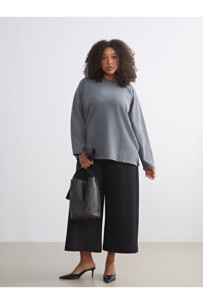 LC Waikiki Plus Size Elastic Waist Crepe Women's Trousers