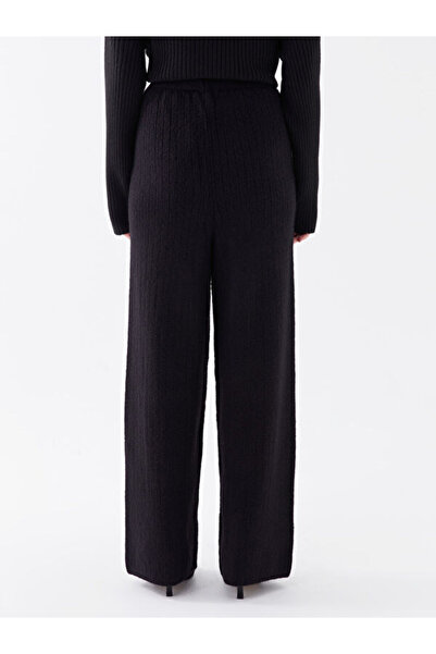 LC Waikiki Straight Wide Leg Women's Knitwear Trousers with Elastic Waist