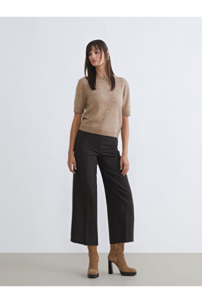 LC Waikiki Rmz Gi̇yi̇m Farkiyla Women's Wide Leg Pleated Pants with Belted Waist