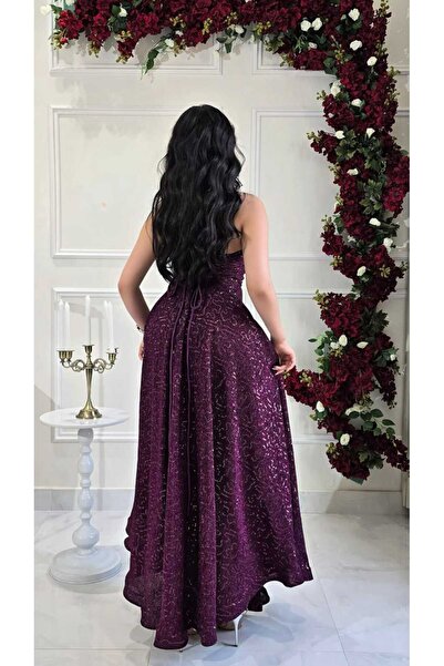 Liva Purple dress decorated with sequins
