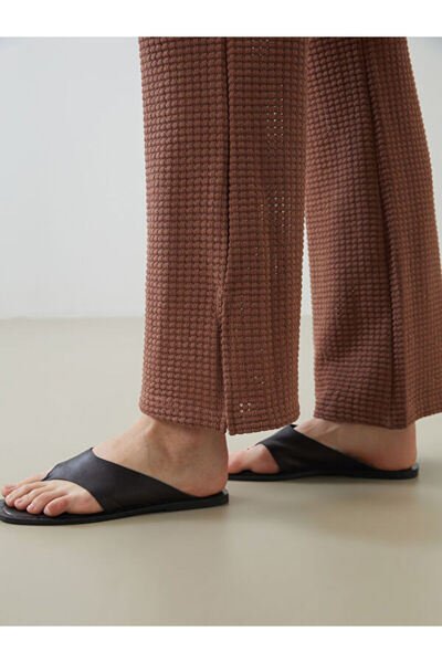 LC Waikiki Self-patterned Women's Trousers with Elastic Waist