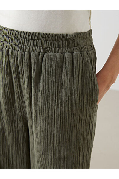 LC Waikiki Elastic Waist Textured Women's Trousers