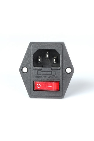 Generic Panel-Mount AC Power Socket with Fuse & ON/OFF Switch (Male IEC Connector)