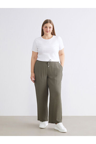 LC Waikiki Elastic Waist Textured Women's Trousers