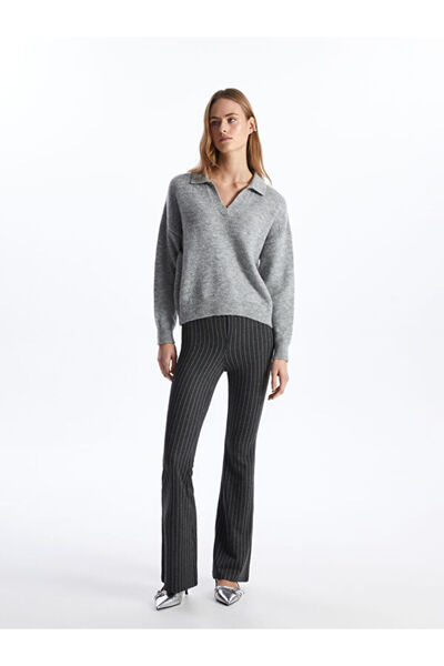 LC Waikiki Extra Narrow Fit Striped Spanish Leg Women's Trousers