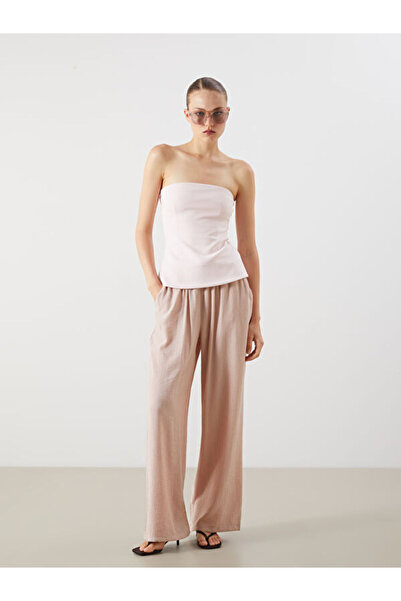 LC Waikiki Elastic Waist Textured Women's Trousers