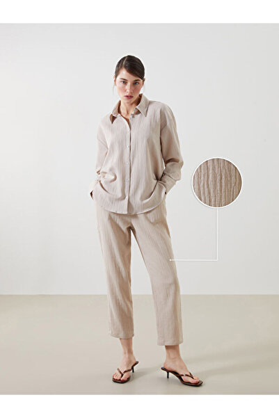 LC Waikiki Elastic Waist Textured Women's Trousers