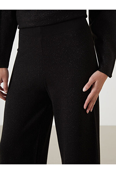 LC Waikiki Shiny Looking Women's Knitwear Trousers with Elastic Waist