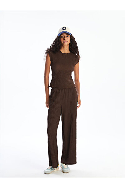 LC Waikiki Elastic Waist Textured Women's Trousers