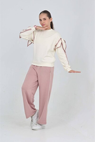 lesa kids wear بدلة بناتي بأكمام شريطية