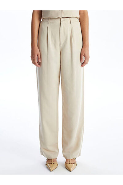 LC Waikiki Loose Fit Plain Linen Blend Women's Trousers