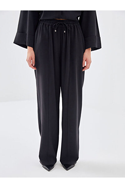 LC Waikiki Wide Leg Women's Trousers with Elastic Waist