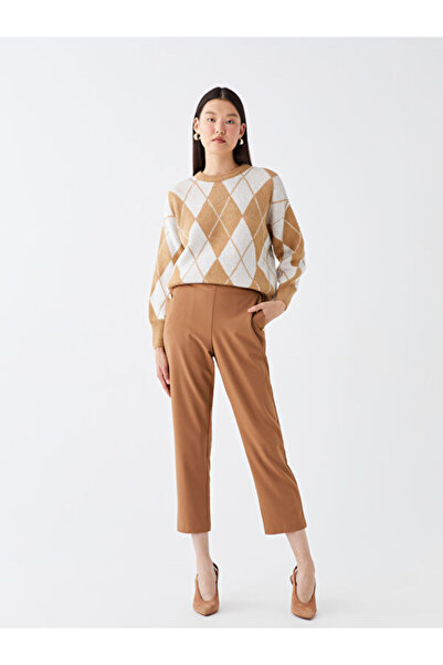 LC Waikiki Comfortable Fit Women's Trousers with Elastic Waist