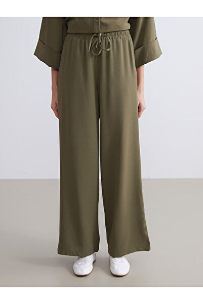 LC Waikiki Wide Leg Women's Trousers with Elastic Waist