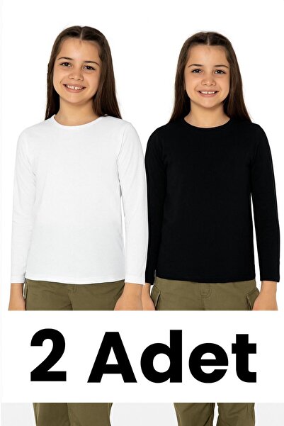 Mcr White and Black Basic Uzunkol Transitional 2-Pack Badi T-Shirt Unisex (Gi...