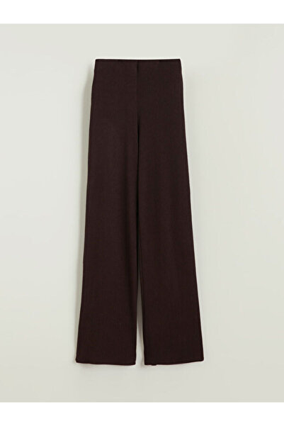 LC Waikiki Rmz Gi̇yi̇m Farkiyla Women's Wide Leg Corded Trousers with Waistband