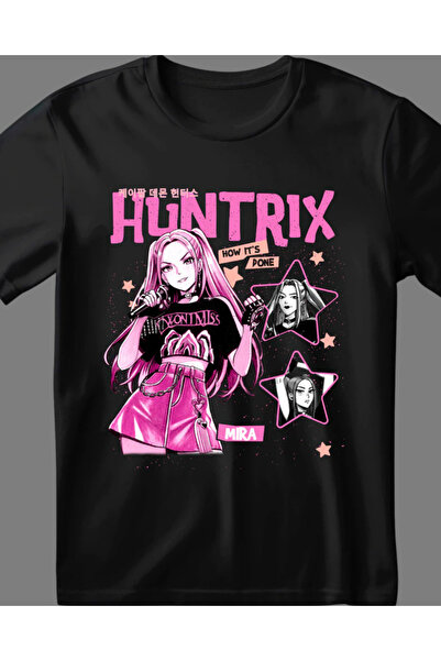 barsdepo Huntrix Baskılı Tişört, Oversize Unisex Tişört Çocuk / Yetişkin (Süp...