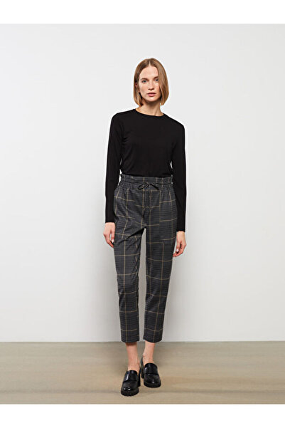 LC Waikiki Standard Fit Plaid Women's Trousers