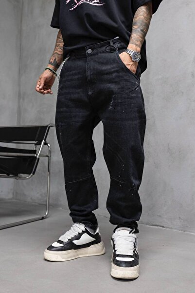 Black Island MVP SPLASH BLACK LOOSE FIT JEANS