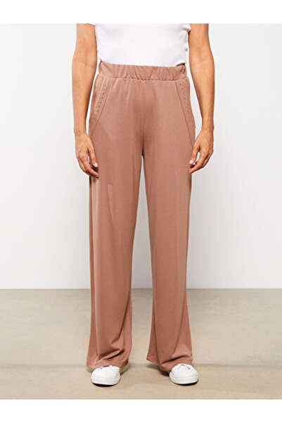 LC Waikiki Women's Standard Fit Straight Trousers with Elastic Waist