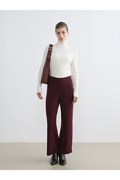 LC Waikiki Wide Leg Women's Knitwear Trousers with Elastic Waist