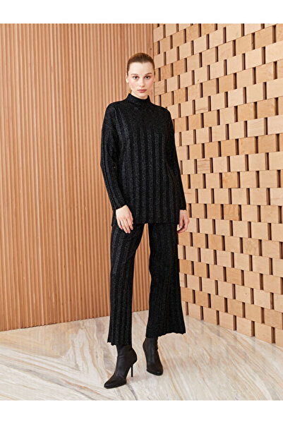 LC Waikiki Wide Leg Women's Knitwear Trousers with Elastic Waist