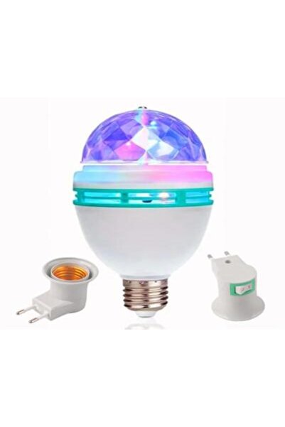 naniland.ro Bec Rotativ Multicolor cu LED, Adaptor Pentru Priza