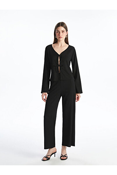 LC Waikiki Elastic Waist Textured Women's Trousers