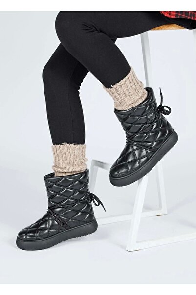 Jump 60214 Girl's Black Waterproof Warm Lining Non-Slip Sole Snow Boots 12