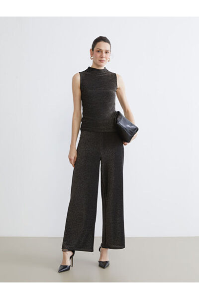 LC Waikiki Shiny Look Women's Trousers with Elastic Waist