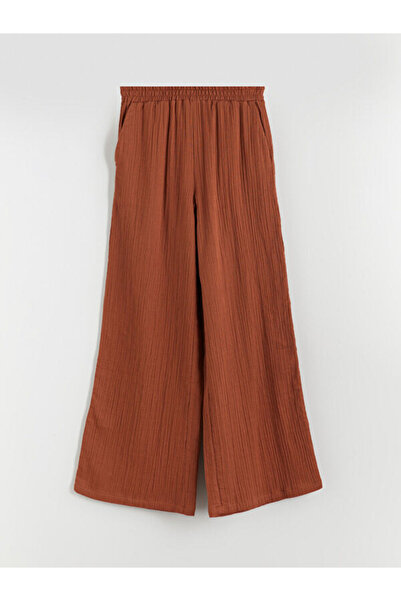 LC Waikiki Elastic Waist Textured Muslin Women's Trousers