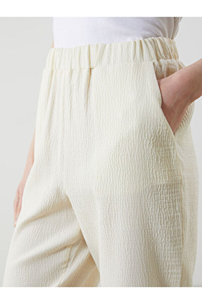 LC Waikiki Elastic Waist Textured Women's Trousers