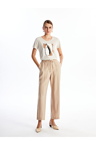 LC Waikiki Women's Elastic Waist Straight Trousers