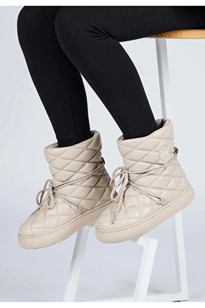 Jump 60214 Girl's Beige Cream Waterproof Warm Lining Anti-Slip Sole Snow Boots 12