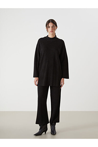 LC Waikiki Shiny Looking Women's Knitwear Trousers with Elastic Waist