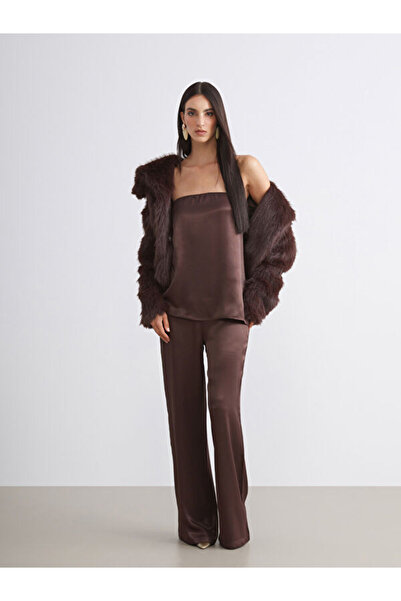 LC Waikiki Loose Fit Satin Women's Trousers