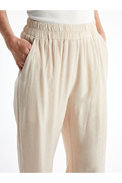 LC Waikiki Elastic Waist Textured Women's Trousers