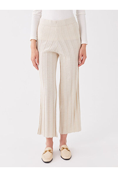 LC Waikiki Wide Leg Women's Knitwear Trousers with Elastic Waist