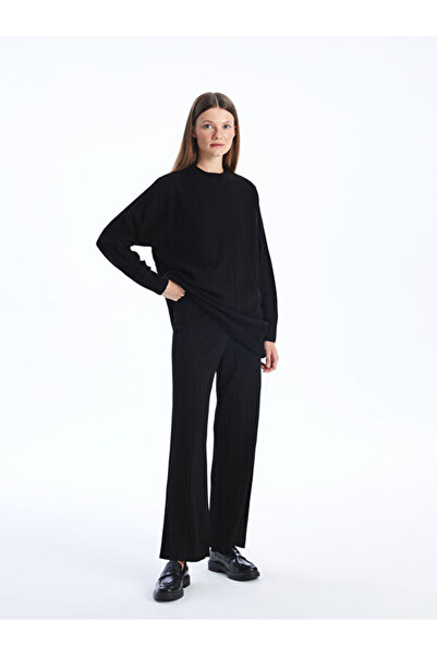 LC Waikiki Striped Women's Knitwear Trousers with Elastic Waist