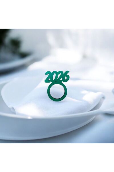 FOTO SHOP 2026 New Year Themed Napkin Ring Christmas Table Decor