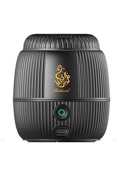 Bukhoor مبخرة بوبزا المحمولة الذكية القابلة لإعادة الشحن بمنفذ USB وحامل رائحة العود العربي الكهربائي الصغير (أسود)