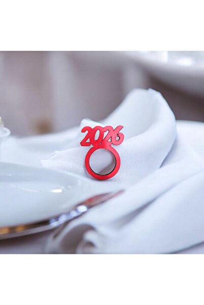 FOTO SHOP 2026 Yeni Yıl Temalı Peçete Yüzüğü Yılbaşı Masa Dekoru