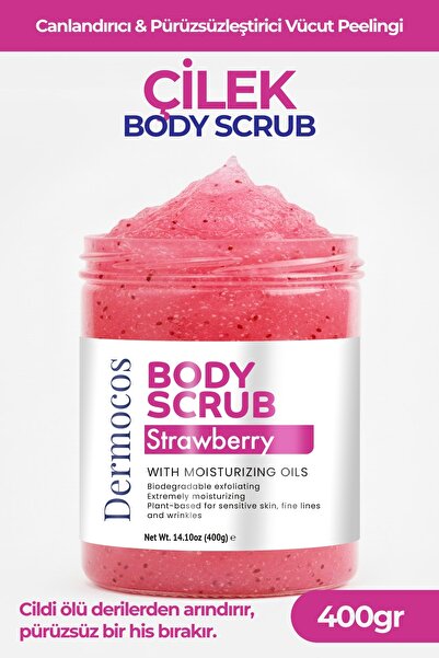 Dermocos Çilek Body Scrub 400g– Cildi Arındıran, Nemlendirici ve Aydınlatıcı ...